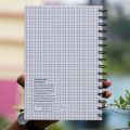 Designer Series White Grid Print Spiral Grid Graph Notebook. 