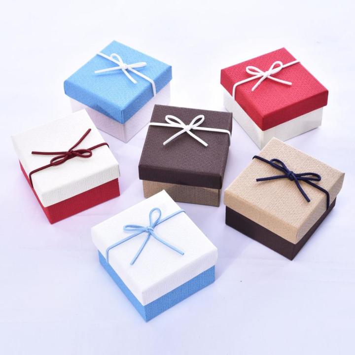 Cardboard Jewelry Set Bow Gift Box Ring Necklace Bracelets Earring
