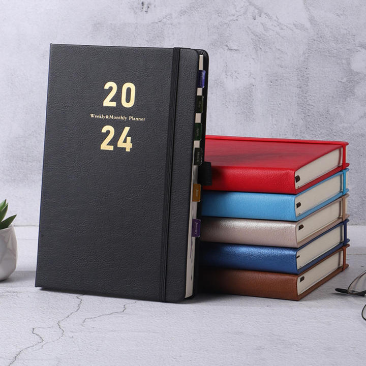 Portable Agenda Book Calendar Book A5 PU Notepads Creative Planner Reminder Desktop Date Calendar Diary Planner