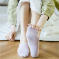 5 Pairs Women Non-slip Socks Invisible Summer Solid Color Mesh Ankle Boat Socks Silicone Female Cotton Slipper No Show Socks. 