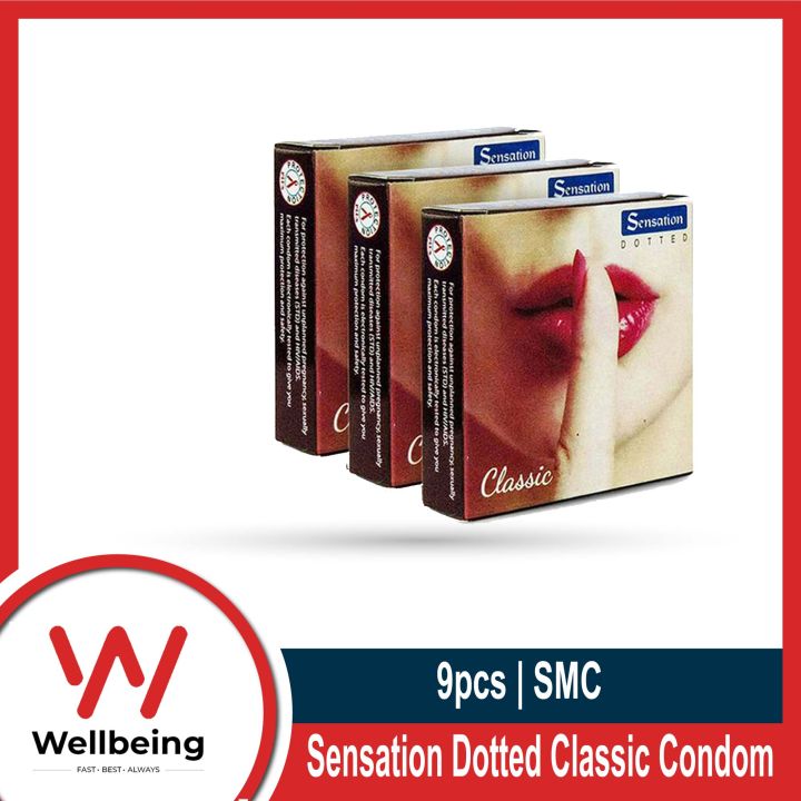 Sensation Dotted Classic Condom | 3 Pack Combo | Total 9 pieces Condom