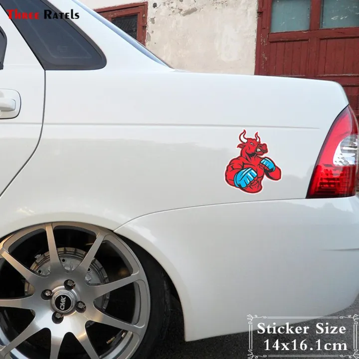 Three Ratels TRL417 #14x12.9cm bodybuilding bull  car stickers funny auto sticker decals