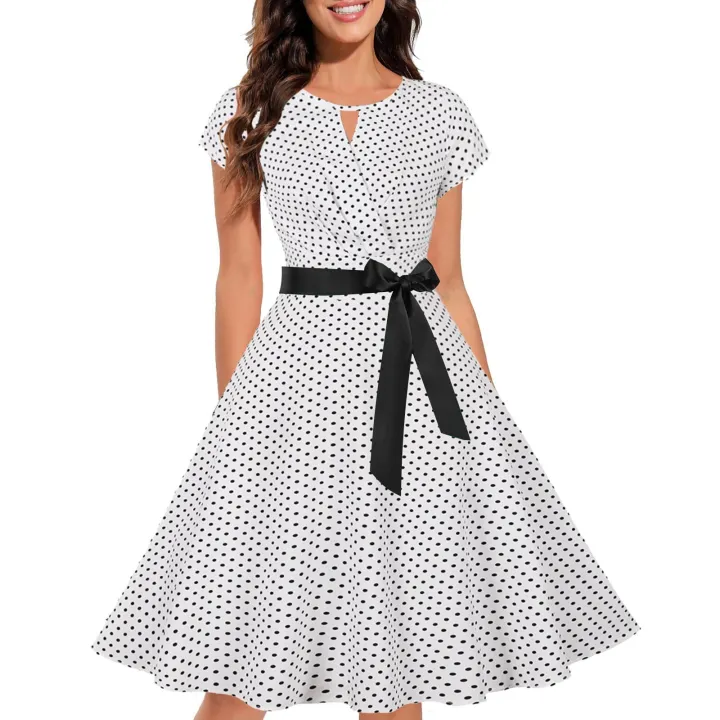 Polka%20Dot%20Print%20Summer%20Dress%20Vintage%20Women%201950s%2060s%20Swing%20Rockabilly%20Dress%20Robe%20Elegant%20Casual%20Office%20Lady%20Party%20Evening%20Dress%20-%20Image%206