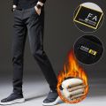 Brand Clothing Winter Fleece Warm Thick Pants Men Business Fashion Stretch Velvet Black Gray Blue Casual Trousers Plus Size 38.