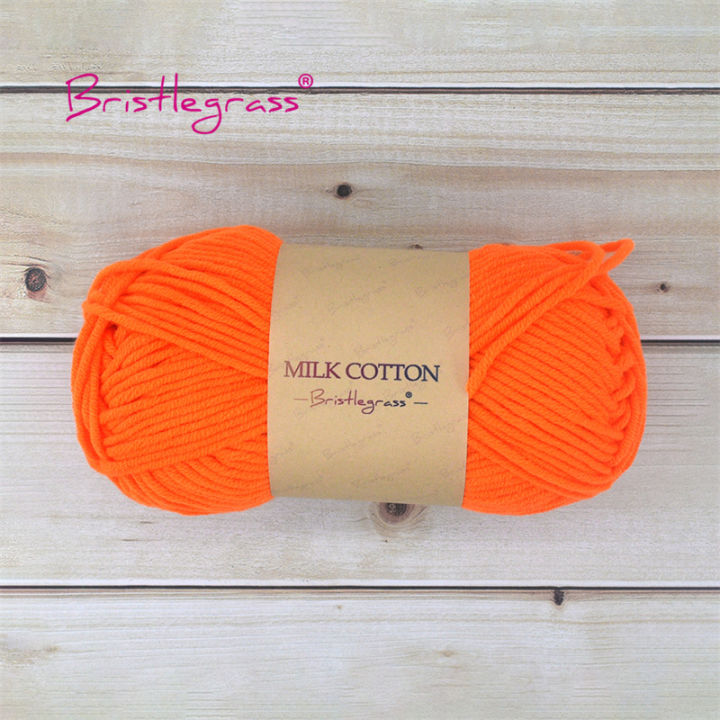 BRISTLEGRASS%20Acrylic%20Crochet%20Wool%20Yarn%2050g%20Pom-poms%20Milk%20Cotton%20Hand%20Knitting%20Threads%20Baby%20Sweater%20Scarf%20Fabric%20Needlework%20Craft%20-%20Image%207