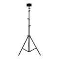 7 Feet Aluminum Adjustable Tripod Stand for mobile with free Mobile Holder and a professional black satin finish.