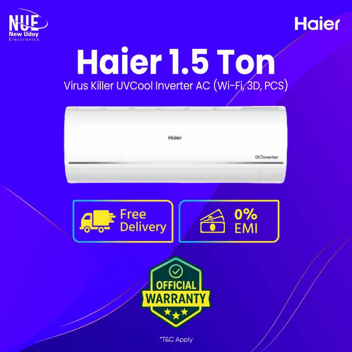Haier%201.5%20Ton%20Virus%20Killer%20UVCool%20Inverter%20AC%20-%20HSU-18UVCool:(INV)(Wifi)(3D)(PCS)%F0%9F%9A%9A%20Free%20Delivery%20%20%F0%9F%92%B3%200%25%20EMI%20Available,Official%20Warranty%20by%20Haier%20with%20Free%20Delivery%20-%20Image%202