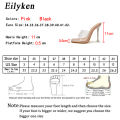Eilyken PVC Jelly Slippers Open Toe Perspex Transparent Thin Heels Crystal Women Pumps Sandals Size 35-42.