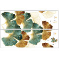 【Wweirdoo】PVC Green Ginkgo Leaf Wall Sofa Home Mural Wallpaper.