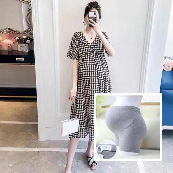 insWestern%20Style%20Summer%20Maternity%20Dress%20Loose%20Slimming%20Plaid%20Skirt%20Summer%20Fashionable%20Long%20Summer%20Maternity%20Dress%20-%20Image%205