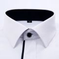 Men's Semi-formal Color Matching Long Sleeve Dress Shirt Comfy Regular Fit Button Up Classic Shirts For Business Activities.