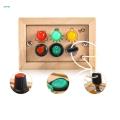 3 Colors Buttons Busy Board Wood Control Panel Learning Games Early Educational Fine Motor Skill Activity Sensory Board for Kids Activities.