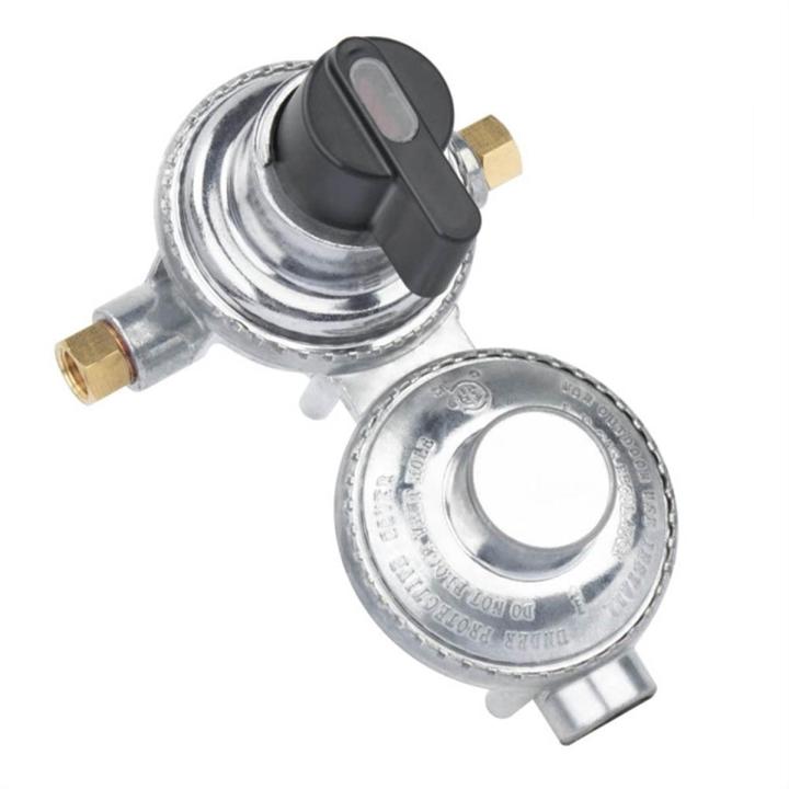 2-Stage Automatic Changeover LP Propane Gas Regulator, 1/4 Inch SAE Inverted Flare for Camper Trailer Car