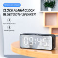 G50 Wireless Bluetooth Speaker With FM Radio Mini Portable Card Mirror Alarm Clock Sound Dual Alarm Clock Settings For All Phone.