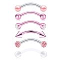 6Pcs/lot Stainless Steel Crystal Eyebrow Piercing Set 16G CZ Curved Barbell Helix Daith Piercing Lot Lip Rings Snake Eyes Bulk. 