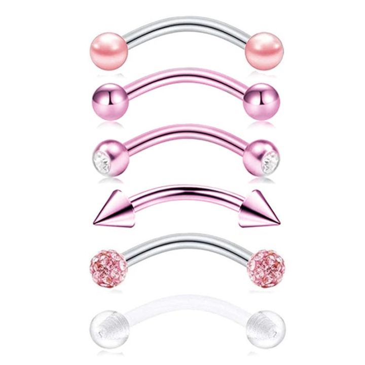 6Pcs/lot%20Stainless%20Steel%20Crystal%20Eyebrow%20Piercing%20Set%2016G%20CZ%20Curved%20Barbell%20Helix%20Daith%20Piercing%20Lot%20Lip%20Rings%20Snake%20Eyes%20Bulk%20-%20Image%206