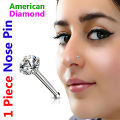 American Diamond One Stone Nose Pin -12cn Set A Introducing Party Wedding Engagement Bridal Jewelry Perfect Noth Gift Item for Girls and Women Party Nakful Sensible Glamor Spot Indulgent White Colored. 