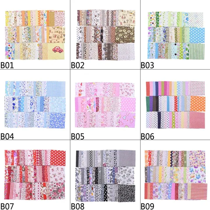 7-50pcs%20Assorted%20Floral%20Printed%20Cotton%20Cloth%20Sewing%20Quilting%20Fabric%20for%20Patchwork%20Needlework%20DIY%20Handmade%20Material%20Square%20-%20Image%206