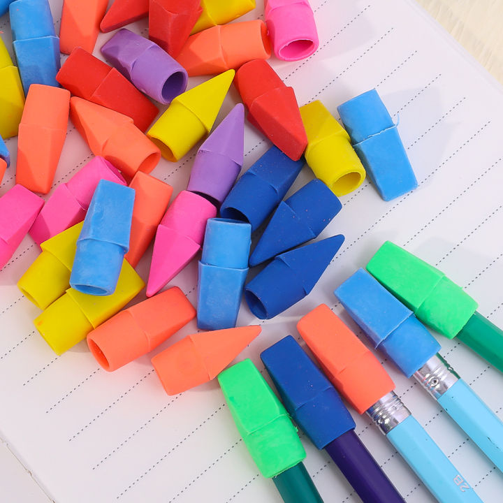 20Pcs/Bag%20Pencil%20Top%20Eraser%20Caps%20Chisel%20Shape%20Pencil%20Eraser%20Toppers%20Student%20Painting%20Correction%20Supplies%20Stationery%20Random%20Color%20-%20Image%207