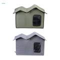 Dog House Foldable Pet Shelter for Courtyard Kittens or Small Dogs Indoor Gray. 