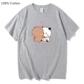 Panda Bear Bubu and Dudu They're Kissing T-shirts Women Cartoon T Shirts 100% Cotton High Quality Summer High Street Casual Tees. 