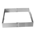 Adjustable Square Cake Molds Stainless Steel Baking Moulds Kitchen Dessert Cake Decorating Tool Adjustable up to About 18x18x5cm.