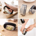 Garlic Press Rocker Garlic Peeler Set Stainless Steel Garlic Crusher Squeezer Slicer Mincer Chopper Kitchen Gadget with Handle. 