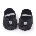 (New) solid newborn toddler shining shoes baby anti-slip Princess bow shoes girls soft sole flat shoes indoor elastic band boat shoes first walkers. 