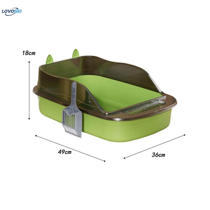 Cat%20Easy%20Carry%20Anti%20Splashing%20High%20Sided%20Pet%20Cat%20Toilet%20Sand%20Box%20green%20-%20Image%205
