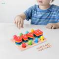 Wooden Sorter Stacking Toy Develop Fine Motor Skill for Toddlers Kids. 
