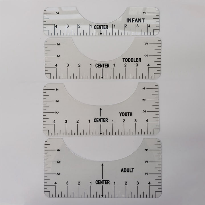 New 4 Pc T-hirt Alignment Guide Ruler T-hirt Alignment Tool for Center Deign
