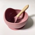 2 Pcs/Set Children's Silicone Bowl Spoon Baby Suction Cup Bowl for Kids Toddlers BPA Free Drop-proof Feeding Tableware with Spoon.