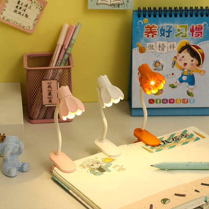 New Petal Mini Clip Night LED Folding Portable Eye Protection Table Light Student Dormitory Learning