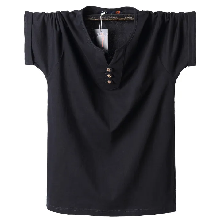 QYLVAWOY%20Loose%20Casual%20Men%20T%20Shirt%202022%20Summer%20Oversize%20Mens%20T-shirt%20Cotton%20Men's%20Cool%20Top%20Solid%20Fashion%20V%20Neck%20Camisetas%20FCY495%20-%20Image%202