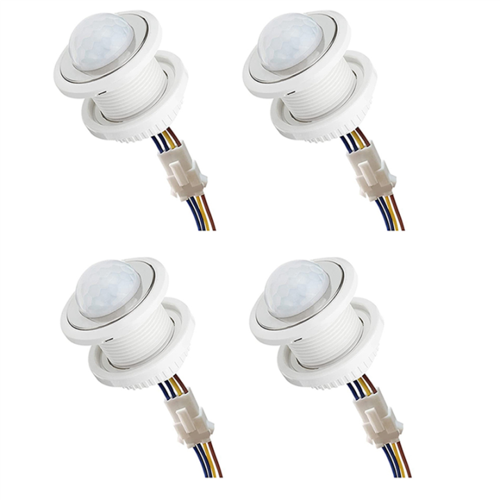 4X Mini Motion Sensor Light Switch 110-220V PIR Sensor Smart Detection Time Adjustable Infrared Induction Detector