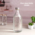 Buxton Clear glass Bottle for water Milk , reusable water bottle 1000ML.