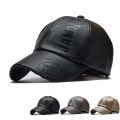 Pu Leathe Letter Printing Baseball Caps Spring and Autumn Outdoor Adjustable Casual Hats Sunscreen Hat.