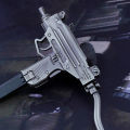 15CM Alloy Miniature UZI Model Submachine Gun Pendant High Quality Pistol Keychain Craft Pendant Fake Gun Weapon Kids Gifts Leima. 