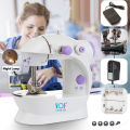VOF CGSM202 PP Materials Mini Sewing Machine - Dual Speed Portable Mini Electric Pedal Double Threads Rewind Swing Machine.