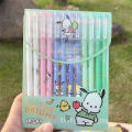 Cute ins wind pull hat boxed gel pen erasable pen blue sanrio series cartoon pen student set black.