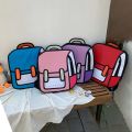 Women Backpack 3D Jump Style 2D Drawing Cartoon Back Bag Comic Messenger Cute Student Backpack Bags Unisex Knapsack Bolos.