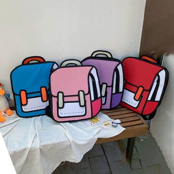 Women%20Backpack%203D%20Jump%20Style%202D%20Drawing%20Cartoon%20Back%20Bag%20Comic%20Messenger%20Cute%20Student%20Backpack%20Bags%20Unisex%20Knapsack%20Bolos%20-%20Image%204