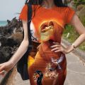 Elegant Dresses for Women 2024 Top Slim Fit the Lion Kingtight Women's Dress Casual Disney Cartoon Fashion Print Lion King.
