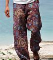 Men Baggy Pants Casual Print Wide Leg Trouser Summer Vintage High Street Beach Hawaiian Plus Size 5XL Loose Pants Man Trousers.