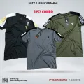 SMUG Premium T-Shirts in Soft and Comfortable Fabric - 3-Piece Combo in Olive , Grey, and Black for All Season.