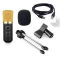 BM-100FX USB Powered Condenser Studio Recording Microphone with Noise Cancel and Echo Effect Complete Package Price Mic Condenser Microphone. 