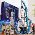Compatible with LEGO Space Shuttle Rocket Boys Toy 5 8 Year Old Children's puzzle small particle building blocks. 