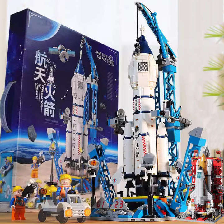 Compatible with LEGO Space Shuttle Rocket Boys Toy 5 8 Year Old Children's puzzle small particle building blocks