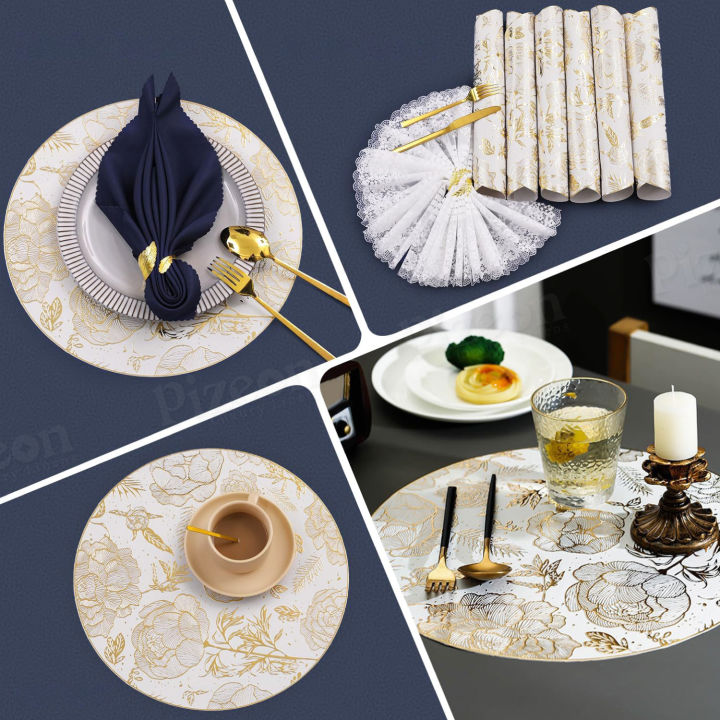 Golden%20Flower%20Placemat%20%7C%20Round%20PVC%20Dining%20Mat%20%7C%20Heat-Resistant%20Table%20Pad%20%7C%20Non-Slip%20Table%20Protector%20%7C%20Washable%20Decorative%20Placemat%20%7C%20Elegant%20Wedding%20Tableware%20%7C%20Festival%20Dining%20Table%20Mat%20%7C%20Luxury%20Gold%20Table%20Decor%20%7C%20%20Model%20PM%201001%20by%20Pizeon%20Luxury%20Linens%20-%20Image%208