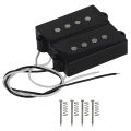 1 Set Pb P Bass Pickup Humbucker Pickup for 4 String P Bass Guitar Part & 1 Set Pro Electric Bass Open Type Noiseless Bridge Pickup for 4 String Jazz Bass Jb Style,Black 95X18.3Mm.